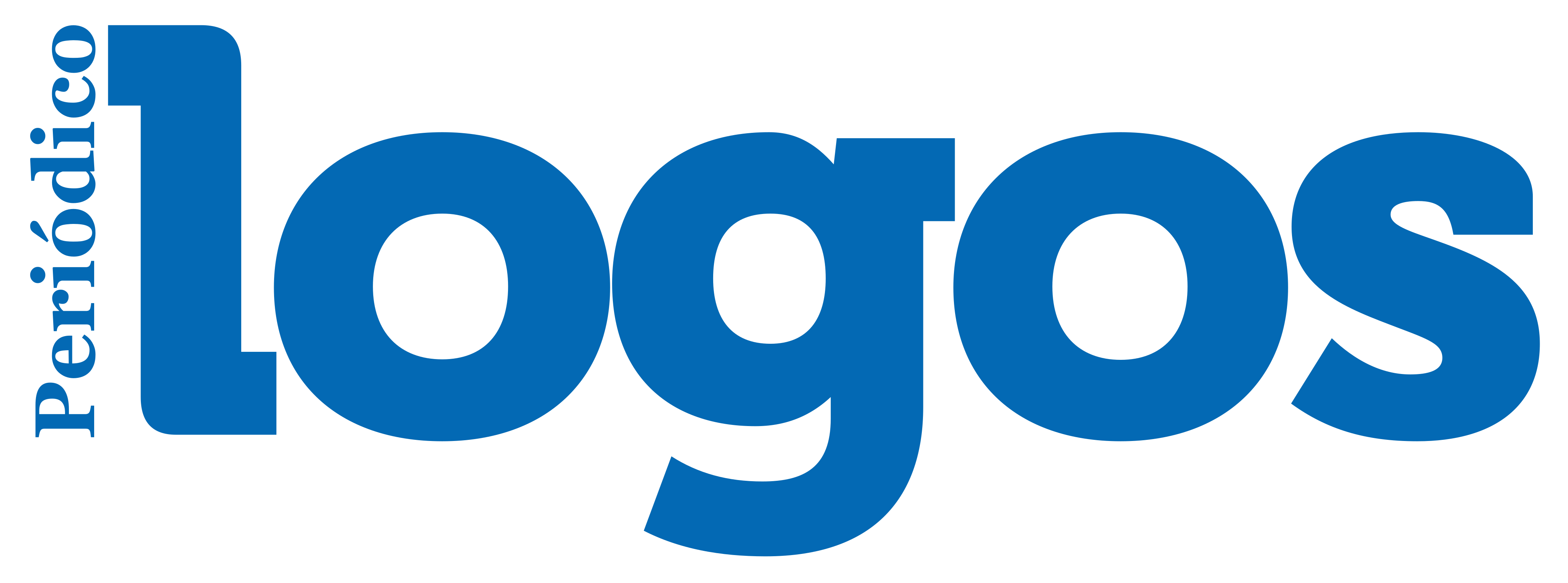 Logotipo de Periódico Logos en azul con fondo transparente.